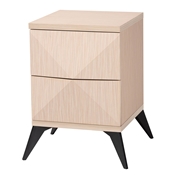 Baxton Studio Draper Mid-Century Modern Two-Tone Light Brown and Black Wood 2-Drawer Nightstand Baxton Studio restaurant furniture, hotel furniture, commercial furniture, wholesale bedroom furniture, wholesale night stand, classic night stand